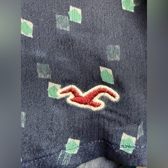 Hollister Navy Sheer Boho Embroidered Blouse Women’s Small Long Sleeve Top - Picture 6 of 16